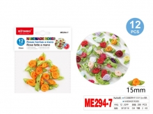 Dekoracija MOTARRO ROŽYTĖS 15mm 12vnt oranžinės sp