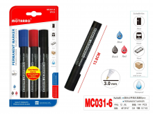 Markeris MOTARRO permanentinis juodos mėlynos raudonos sp 3.0mm 3vnt smailiu galu