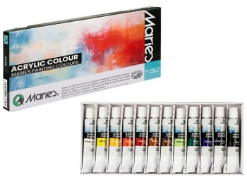 Akrilinių dažų rinkinys, Maries, 12 spalvų po 12ml