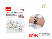 Dekoracija karoliukai Raidės 4x7mm įvairių spalvų MOTARRO