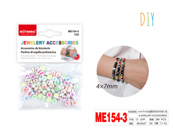 Dekoracija karoliukai Raidės 4x7mm įvairių spalvų MOTARRO