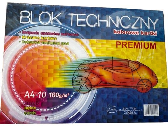 Kartonas spalvotas dvipusis A4 160g. 10 lapų
