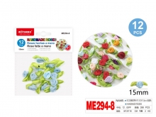 Dekoracija MOTARRO ROŽYTĖS 15mm 12vnt šv.mėlynos sp