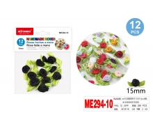 Dekoracija MOTARRO ROŽYTĖS 15mm 12vnt juodos sp