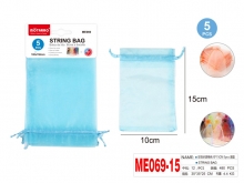 Maišelių dovanoms rinkinys MOTARRO 5vnt 100x150mm sutraukiami mėlynos sp