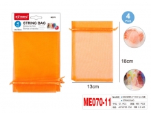 Maišelių dovanoms rinkinys MOTARRO 4vnt 130x180mm sutraukiami oranžinės sp