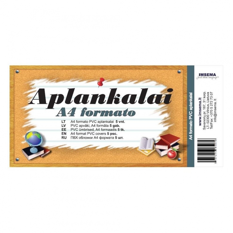 Aplankalai A4 su spalvotais kraštais PVC 100 mic 5 vnt