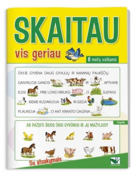 Knygutė Skaitau vis geriau. 6 metų vaikams. Su atsakymais