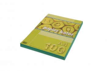 Spalvotas popierius A4 80grm2 100lapų žalios spalvos KRESKA