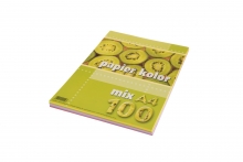 Spalvotas popierius A4 80grm2 100lapų 5-ios spalvos KRESKA