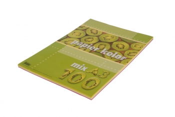 Spalvotas popierius A3 80grm2 100lapų 5-ios spalvos KRESKA