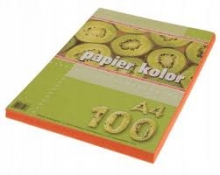 Spalvotas popierius A4 80grm2 100lapų oranžinė spalva KRESKA