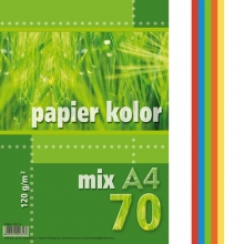 Spalvotas kartonas A4 120grm2 70lapų 5-ios spalvos KRESKA