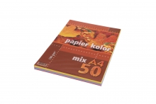 Spalvotas kartonas A4 160grm2 50lapų 5-ios spalvos KRESKA