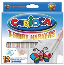 Flomasteriai tekstilei 12 spalvų, CARIOCA