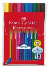 Flomasteriai Faber-Castell Grip, 10 spalvų