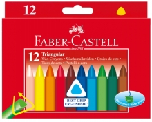 Vaškinės kreidelės Faber-Castell, tribriaunės, 12 spalvų