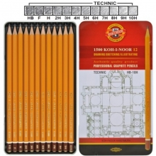 Pieštukai paprasti rinkinys HB-10H 1500 Koh-I-Noor