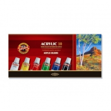 Akriliniai dažai 10 spalvų. 16ml Koh-I-Noor