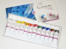 Akriliniai dažai, 12 spalvų 10 ml. SONET