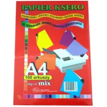 Popierius A4, 80g.m2, 100 lapų, PROTOS spalvotas MIX 5x20, ryškios spalvos