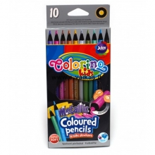 Pieštukai spalvoti apvalūs 10 metalizuotų spalvų Colorino Kids