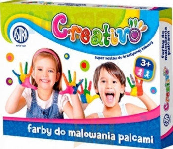 Vandeniniai dažai pirštais piešti 4 spalvosX50ml. ASTRA