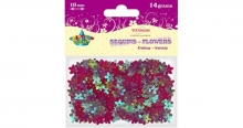 Dekoratyviniai blizgučiai Gėlės Fuksija Mix 14 g., 10mm TITANUM