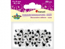 Akytės judančios 6x8mm, 50vnt., Titanum