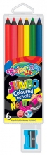 Spalvoti pieštukai Jumbo, 6 neoninės spalvos, Colorino Kids