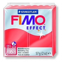 Modeliavimo masė FIMO Effect, 56 g. permatoma raudona, 204 nr.