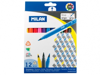 Flomasteriai trikampiai, Milan, 12 spalvų