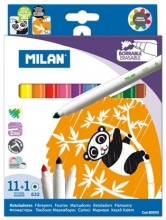 Flomasteriai Milan, nutrinami 11 spalvų+ 1 trinantis flomasteris