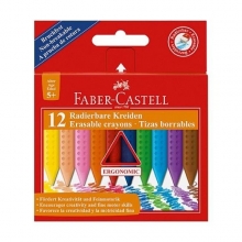 Plastikinės kreidelės Faber - Castell GRIP tribriaunis, 12 sp.