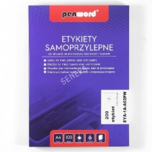 Lipnios etiketės 100vnt A4f PENWORD, 2 lipdukai