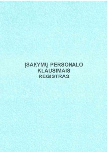 Įsakymų personalo klausimais registras