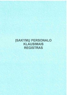 Įsakymų personalo klausimais registras