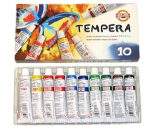 Mokyklinė tempera, dažų rinkinys 10sp, 16ml Koh-I-Noor