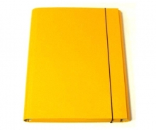 Dėklas kartoninis A4 su guma 40mm, geltonos spalvos