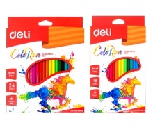 Spalvoti plastikiniai pieštukai 24sp. C001 ColoRun Deli