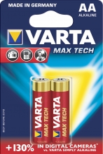 Baterija Varta AA alkaline 2vnt. Max Tech raudoni