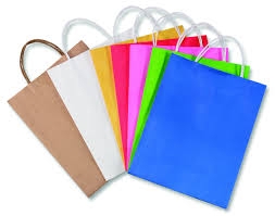 Popierinių maišelių rinkinys, 20vnt., 24*12*31cm, 5-jų spalvų, FOLIA