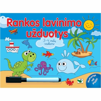 Rankos lavinimo užduotys 3-4 metų. Su flomasteriu