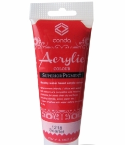 Akriliniai dažai 75ml, skaisčiai raudona, Conda