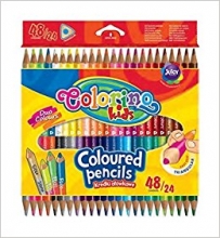 Pieštukai spalvoti trikampiai Colorino Kids, dvipusiai 24vnt-48 spalvų