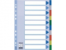 Plastikiniai spalvoti skiriamieji lapai ESSELTE, 10 dalių, A4