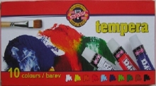 Dažų rinkinys TEMPERA 10ml Koh-I-Noor, 10 spalvų
