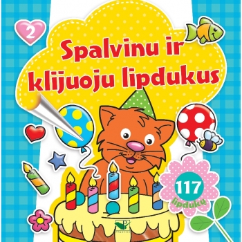 Knygutė spalvinu ir klijuoju lipdukus 2, su 117 lipdukų.