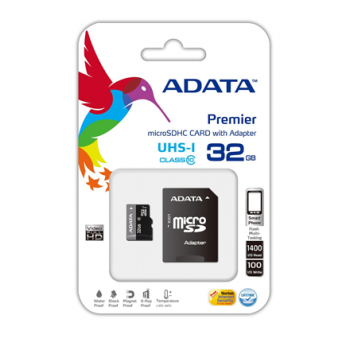 Atminties kortelė ADATA 32GB micro SDHC CARD with Adapter
