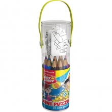 Spalvoti pieštukai 24 spalvų ART BERRY su mini dėlione